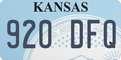 KS license plate 920DFQ