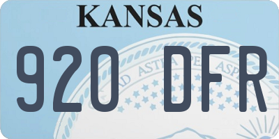 KS license plate 920DFR