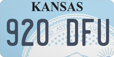KS license plate 920DFU
