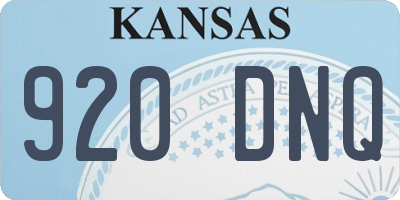 KS license plate 920DNQ
