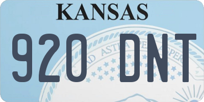 KS license plate 920DNT