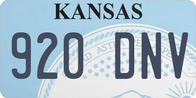 KS license plate 920DNV