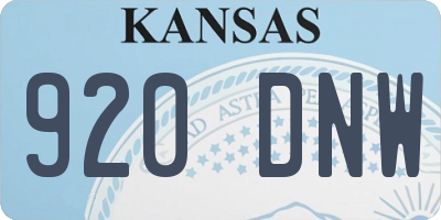 KS license plate 920DNW