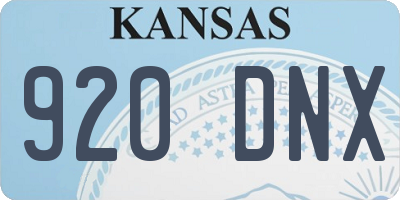 KS license plate 920DNX