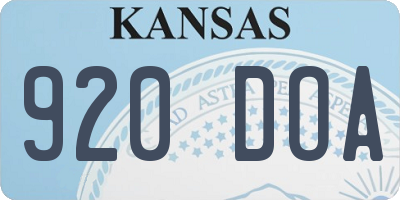 KS license plate 920DOA