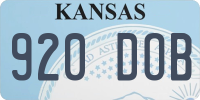 KS license plate 920DOB