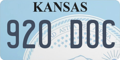 KS license plate 920DOC
