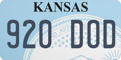 KS license plate 920DOD