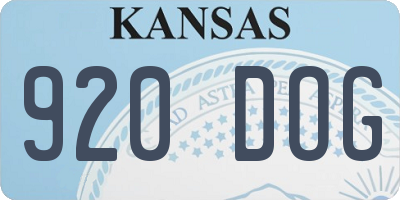 KS license plate 920DOG