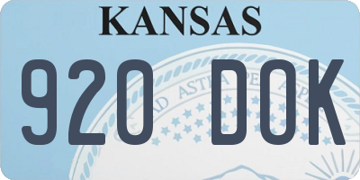 KS license plate 920DOK