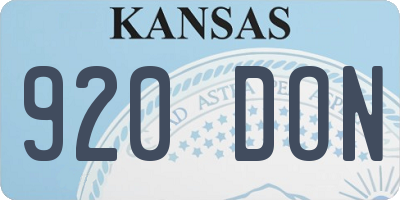 KS license plate 920DON