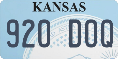 KS license plate 920DOQ