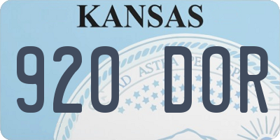 KS license plate 920DOR