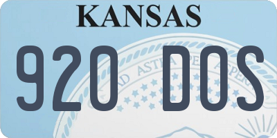 KS license plate 920DOS