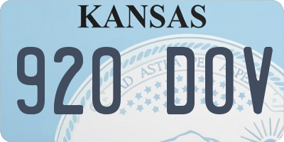 KS license plate 920DOV