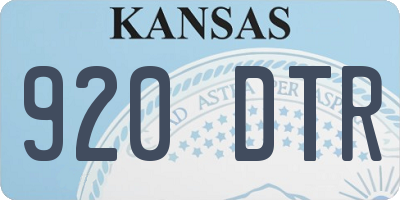 KS license plate 920DTR