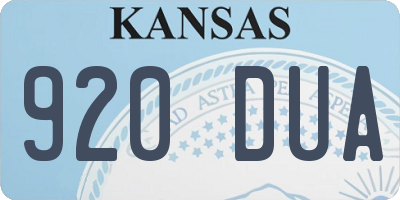 KS license plate 920DUA