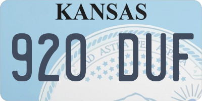 KS license plate 920DUF