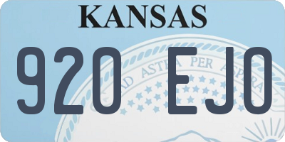 KS license plate 920EJO