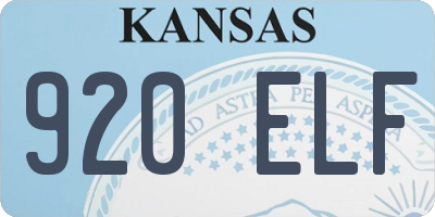 KS license plate 920ELF