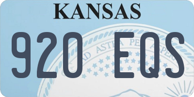 KS license plate 920EQS