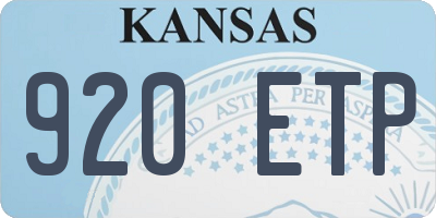 KS license plate 920ETP