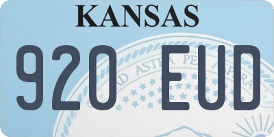 KS license plate 920EUD