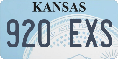KS license plate 920EXS