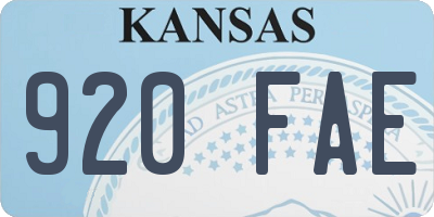 KS license plate 920FAE