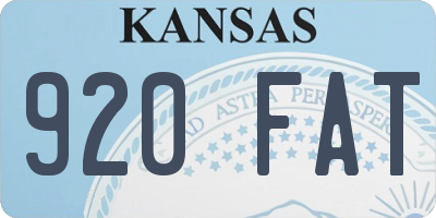 KS license plate 920FAT