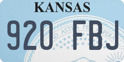 KS license plate 920FBJ