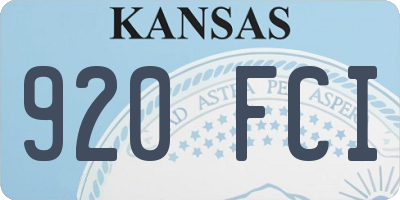 KS license plate 920FCI