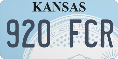 KS license plate 920FCR