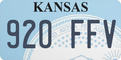 KS license plate 920FFV