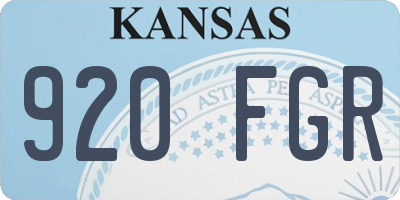 KS license plate 920FGR