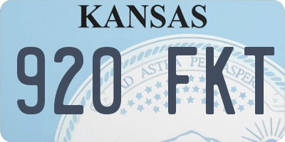 KS license plate 920FKT