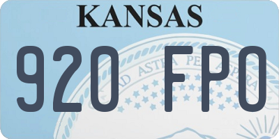 KS license plate 920FPO
