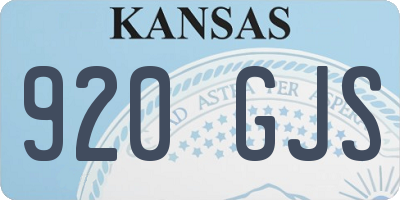 KS license plate 920GJS