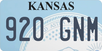 KS license plate 920GNM