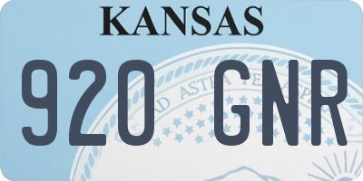 KS license plate 920GNR