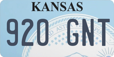 KS license plate 920GNT