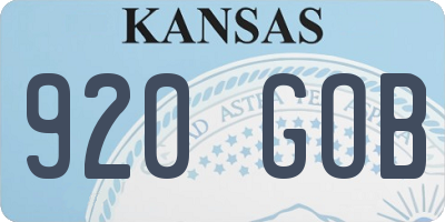 KS license plate 920GOB