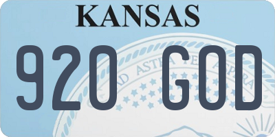 KS license plate 920GOD