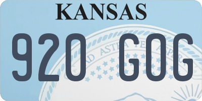 KS license plate 920GOG