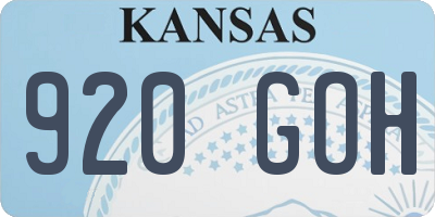 KS license plate 920GOH