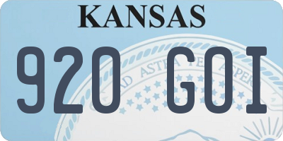 KS license plate 920GOI