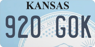 KS license plate 920GOK