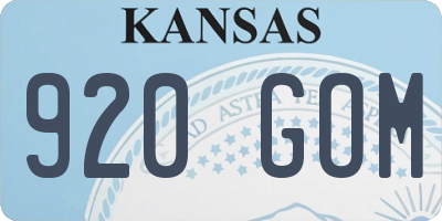 KS license plate 920GOM