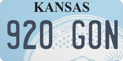 KS license plate 920GON