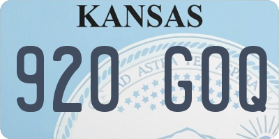 KS license plate 920GOQ